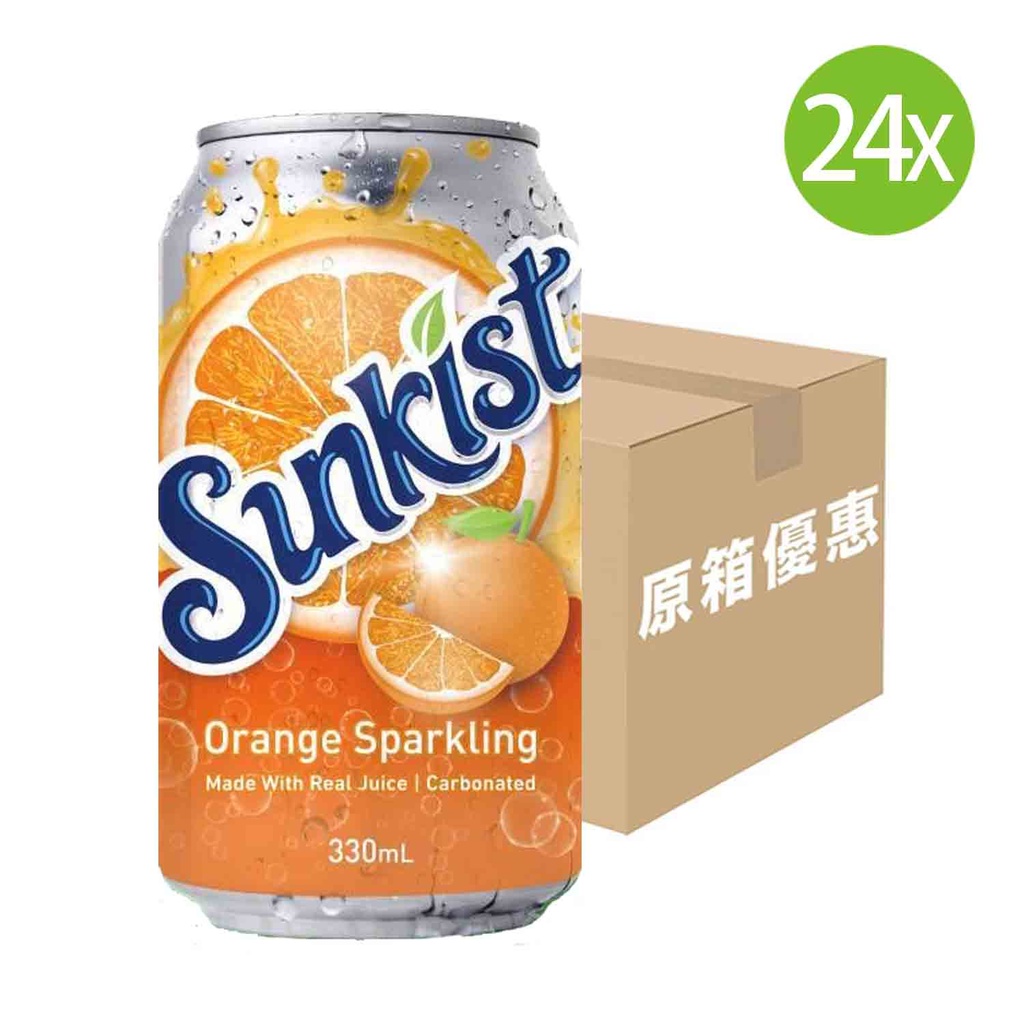 【原箱24罐】新奇士橙汁汽水 罐裝 330mlx24