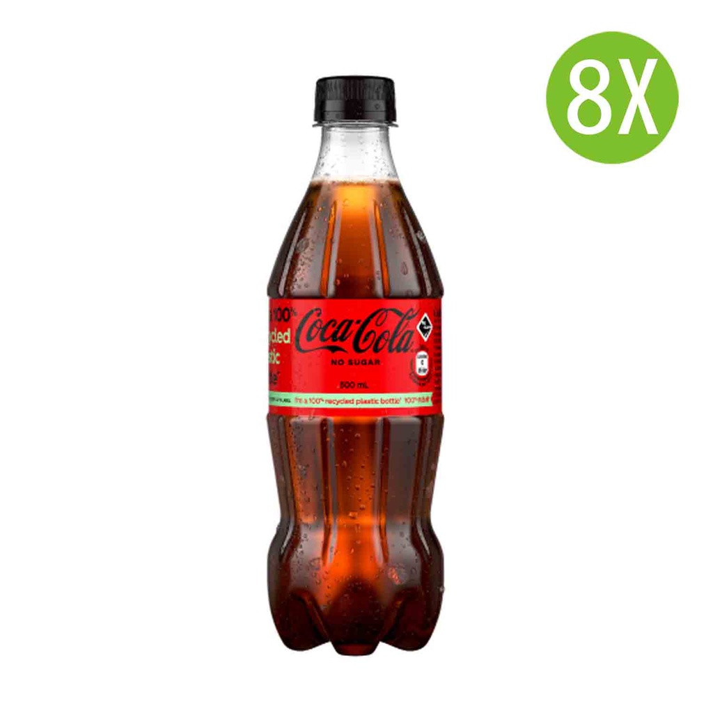 8X 可口可樂汽水 膠樽裝 (無糖)500mlx8