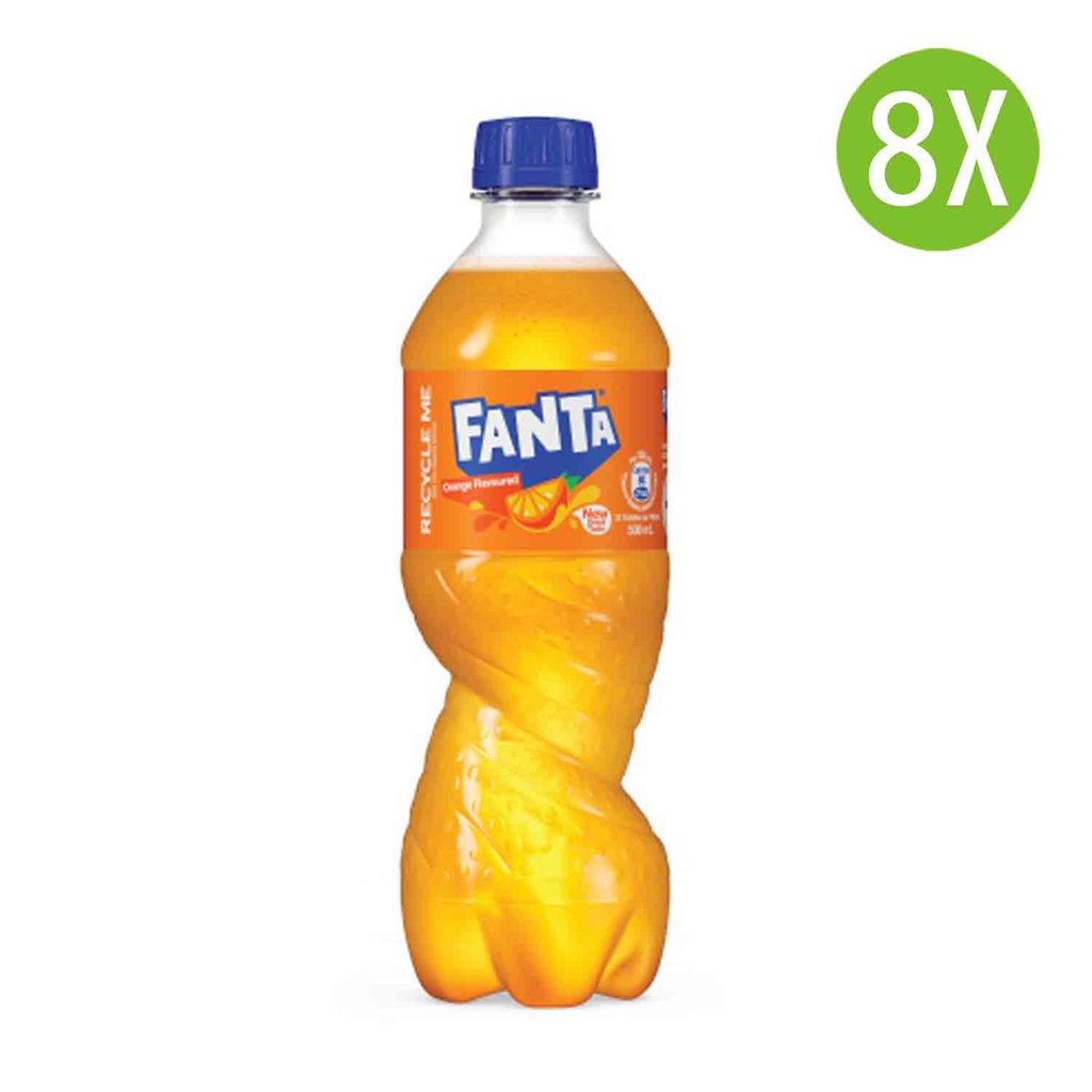 8X 芬達橙味汽水 膠樽裝 500mlx8