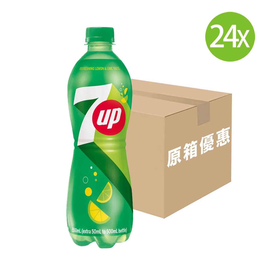【原箱24支】七喜汽水 膠樽裝 500mlx24