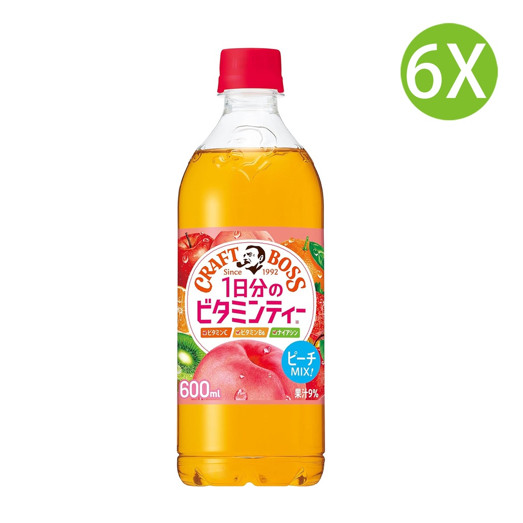 6X 日本製 三得利 Craft Boss 維他命水果茶 5種水果混合茶 (600ml x 6)[FBTEC](包裝隨機)