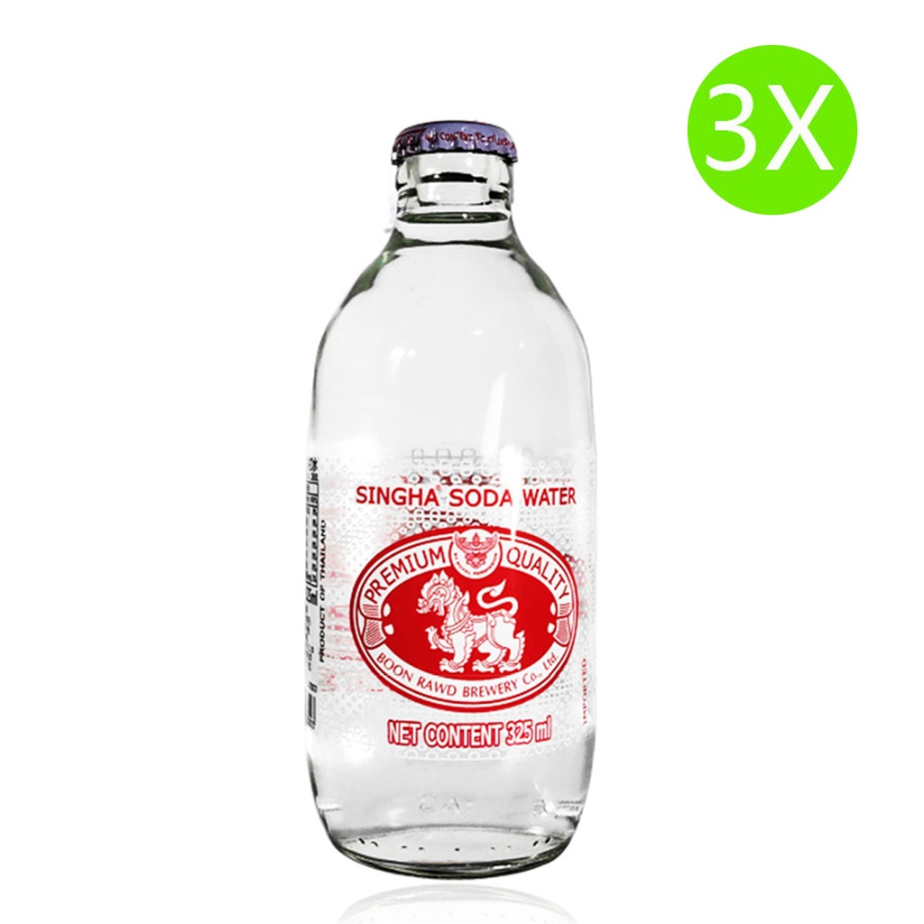 【泰國勝獅】3支裝 玻璃樽梳打水 (好氣) 325ml