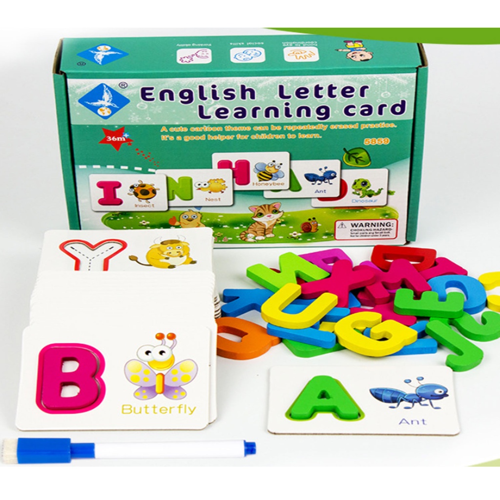 PN 考試教材 - 木製兒童英文字母拼字串字遊戲 - 早教遊戲 (CN07)