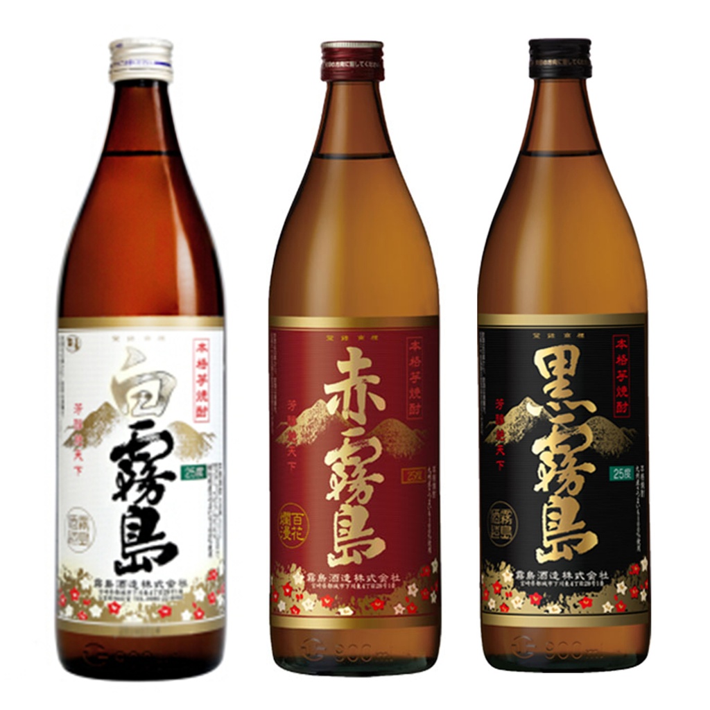 日本製 白霧島 + 赤霧島 + 黑霧島  燒酒 燒酎 (900ml x 3)