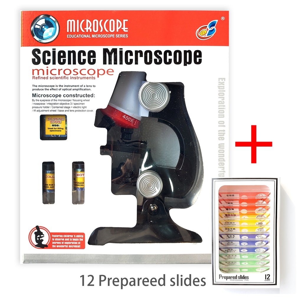 【P4-P6教材】兒童益智玩具 仿真生物顯微鏡 (可放大至100 /400 /1200倍)送12種微生物