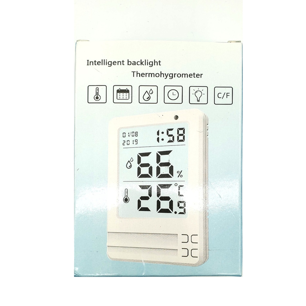 高準成 電池 智能自動夜光電子數字溫濕度計 家用溫度計 濕度計 (白色/灰色 顔色隨機)