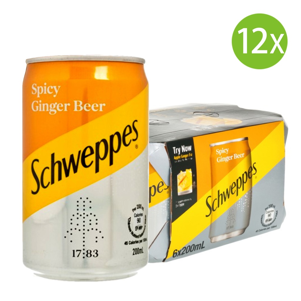 12X 有氣辣薑啤飲品 迷你罐 薑味 (200ml x 12) (包裝隨機)