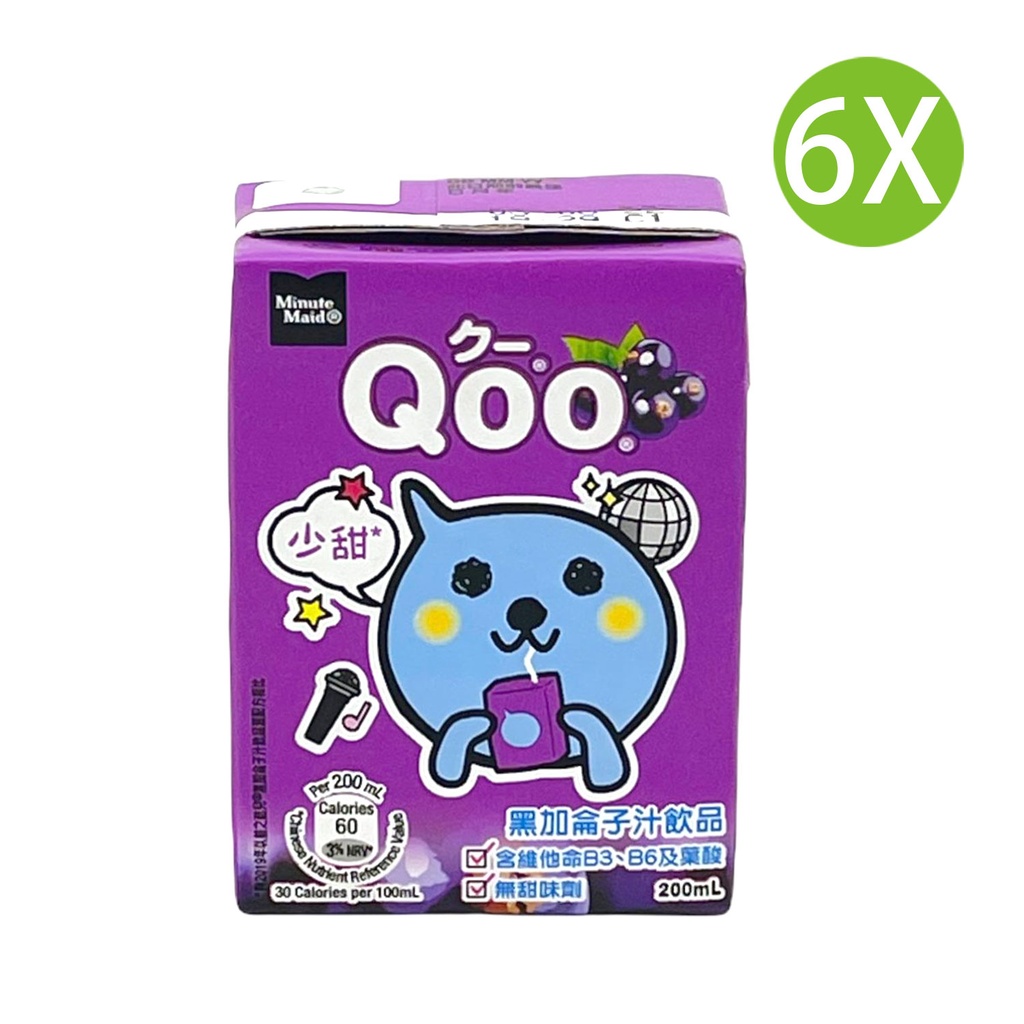 6X QOO 黑加侖子汁 (200ml x 6)