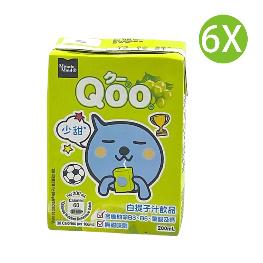 6X QOO 白提子汁 (200ml x 6)