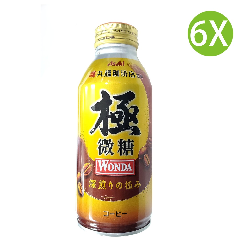 6X Wonda 極深煎微糖咖啡 樽裝(370g x 6) [2CHN8] (包裝隨機)