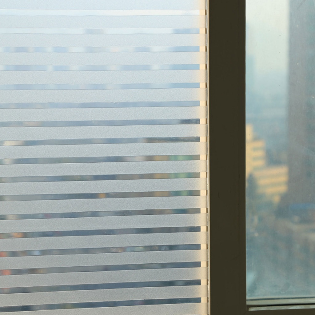 PVC長條 半透半磨砂靜電玻璃貼 無膠易移除窗貼 45x200cm (半透半磨砂)