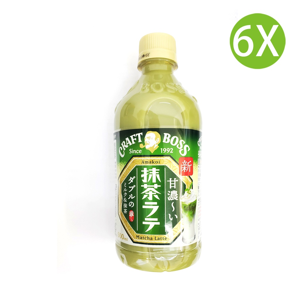 6X 日本製 Suntory CRAFT BOSS 手工抹茶拿鐵 (500ml x 6) 綠 [FB5MC]