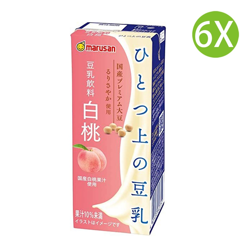 6X 日本豆漿 優級 白桃味豆奶 豆乳 (200ml x 6) 粉紅箱 [64375] [最佳日期 2024/03/24]