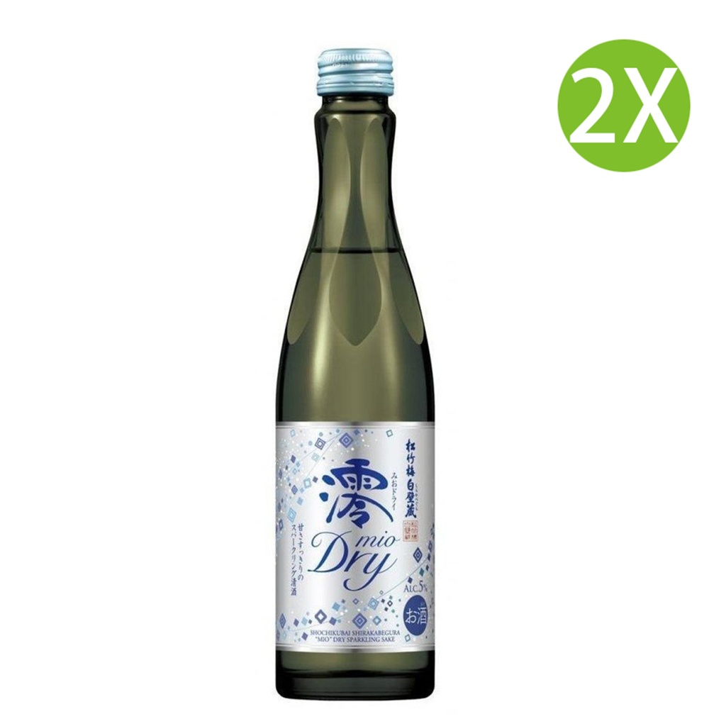 2X 日本製 松竹梅白壁藏 [澪]mio CLEAR 有氣清酒DRY 辛口 氣泡清酒 300ml (包裝隨機)