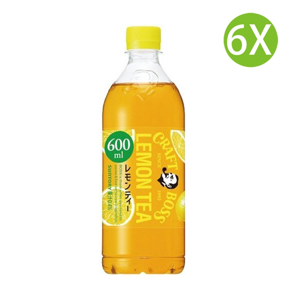 6X 日本製 Suntory Craft Boss 檸檬茶(600ml x 6)(藍色)[FBNMR]