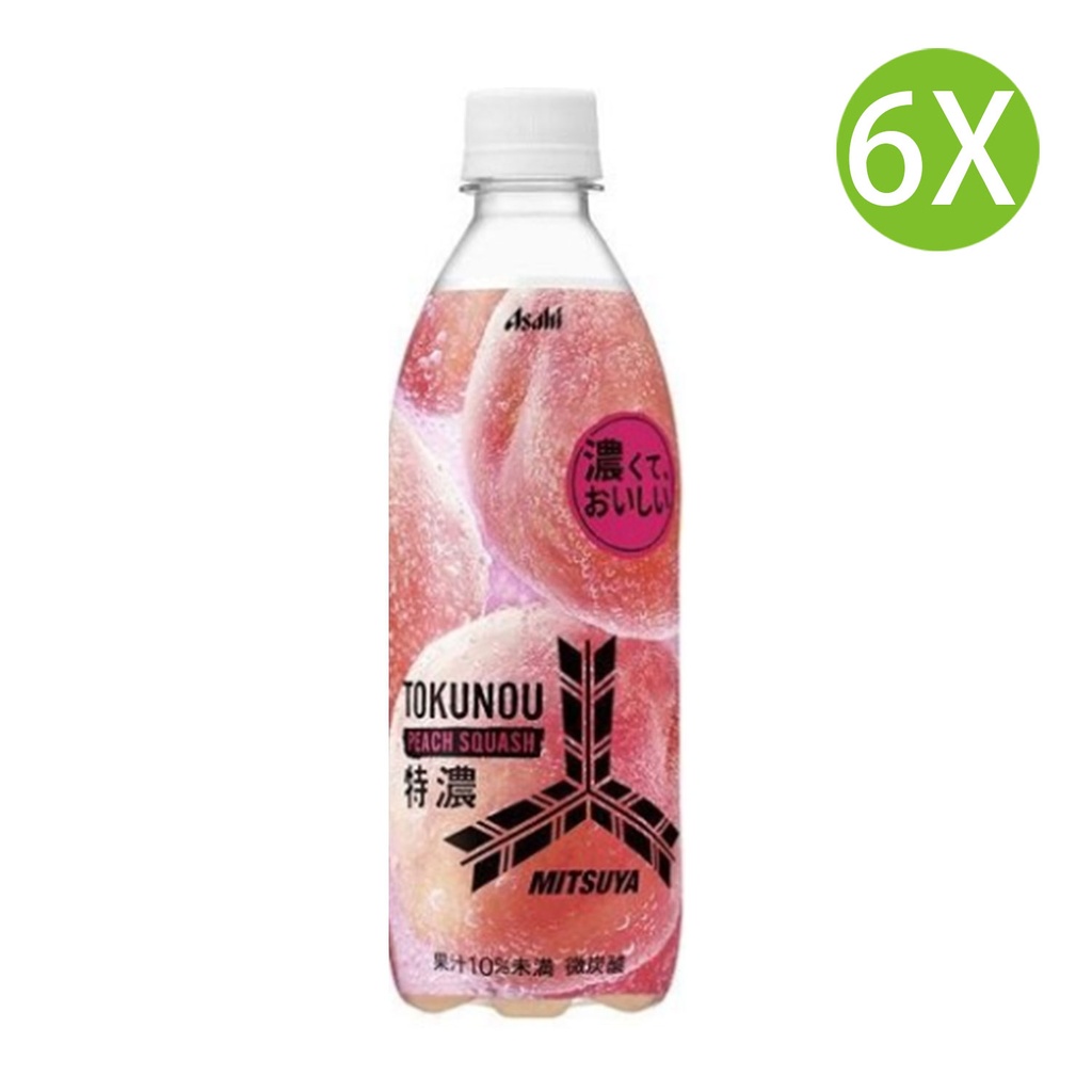 6X 日本製 朝日三箭特濃水蜜桃梳打(500ml x 6) [2CKD2]