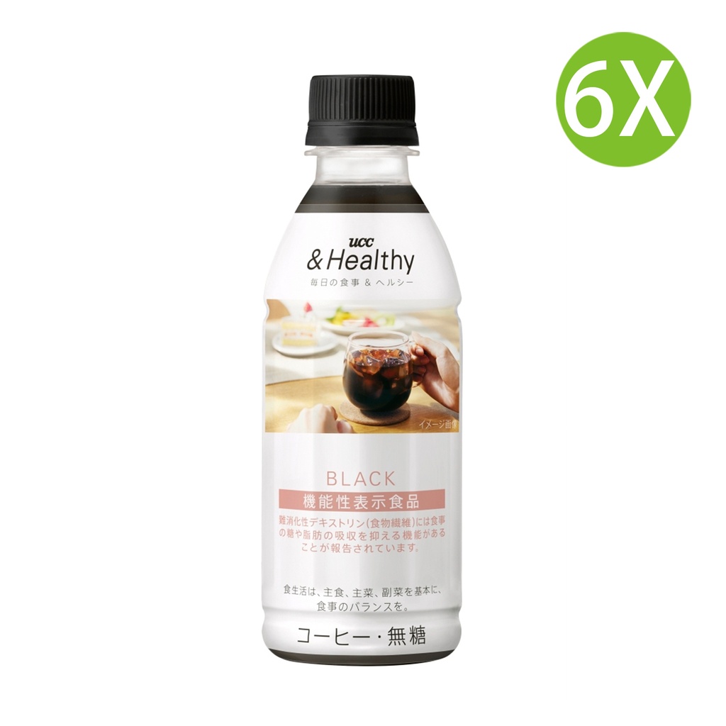 6X 日本製 上島珈琲店&Healthy 健康黑咖啡 (270ml x 6) #UCC Coffee, UCC 咖啡 無糖 [504325]