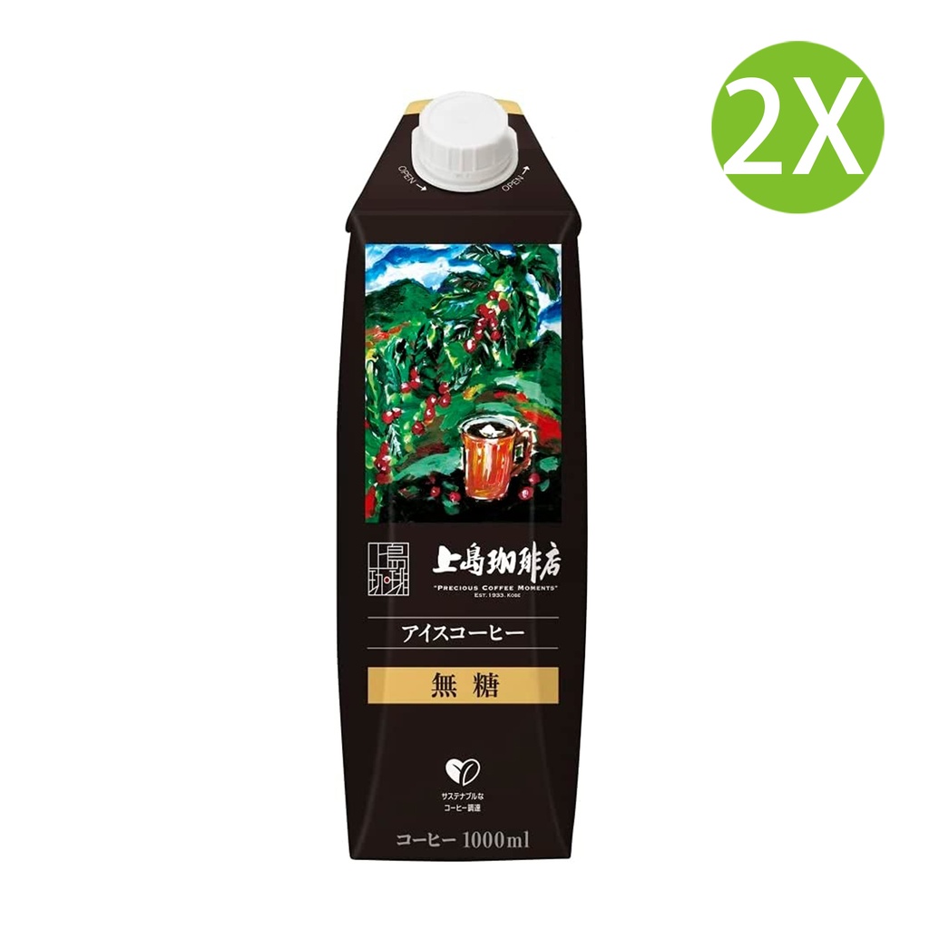 2X 日本製 上島珈琲店 無糖咖啡 (1000ml x 2) #UCC Coffee, UCC 咖啡 [504345]