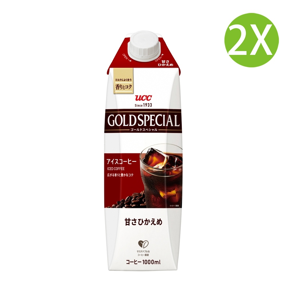 2X 日本製 黄金精華 GOLD SPECIAL 微糖冰咖啡 (1000ml x 2) #UCC Coffee, UCC 咖啡 [504344]