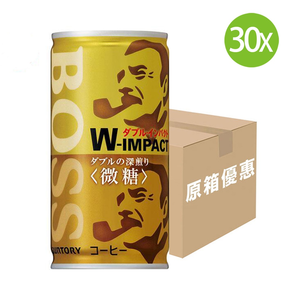 30X 日本製 Suntory BOSS 雙重衝擊 咖啡 微糖 (185ml x 30) 罐裝 [原箱] [FBBMA]