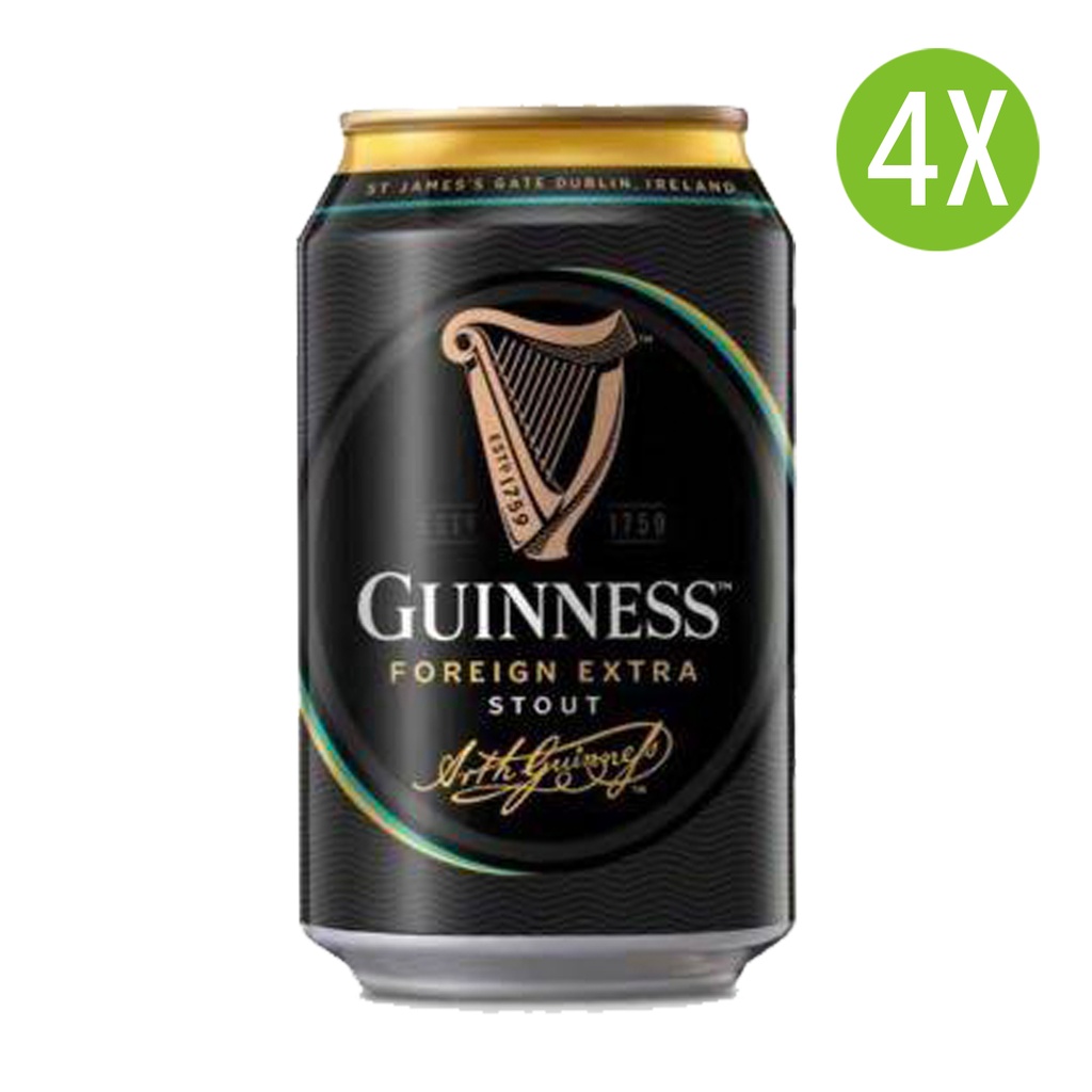 4X 健力士 Guinness 特醇黑啤 (330ml x 4罐)(包裝隨機)