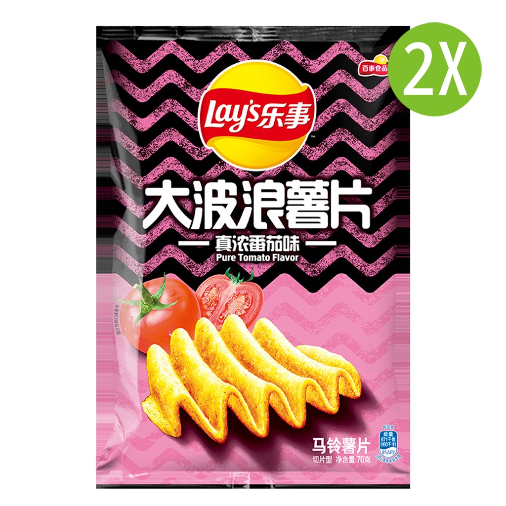 2X 樂事 大波浪薯片 真濃蕃茄味 (70g x 2)(包裝隨機) (新舊包裝替換隨機發貨)