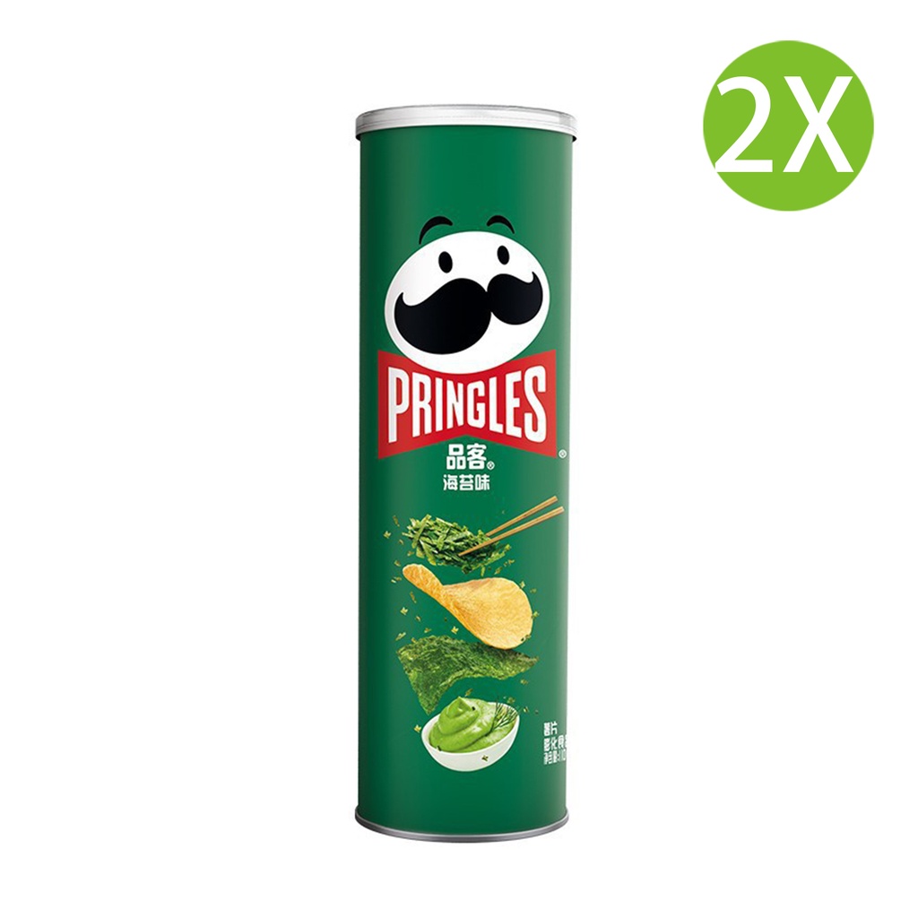 2X Pringles 品客薯片 海苔味 110g (罐裝) (包裝隨機)