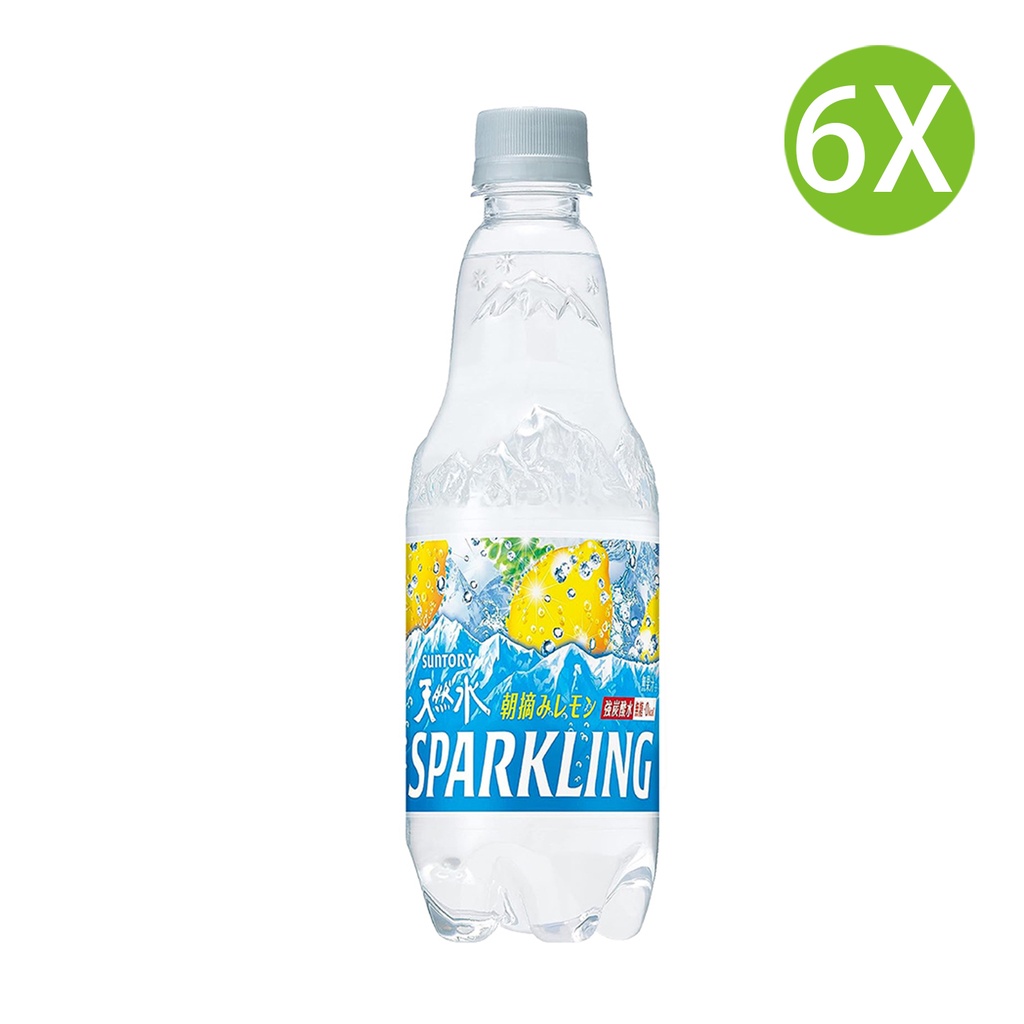 6X 日本製 SUNTORY 天然水 Sparkling 氣泡水檸檬味 碳酸水 (500ml x 6) [MWSE5]