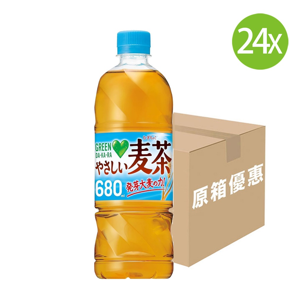 24X 日本製 SUNTORY Green DA.KA.RA 無糖零咖啡因大麥茶 (680ml x 24) [原箱] [FDM7N]