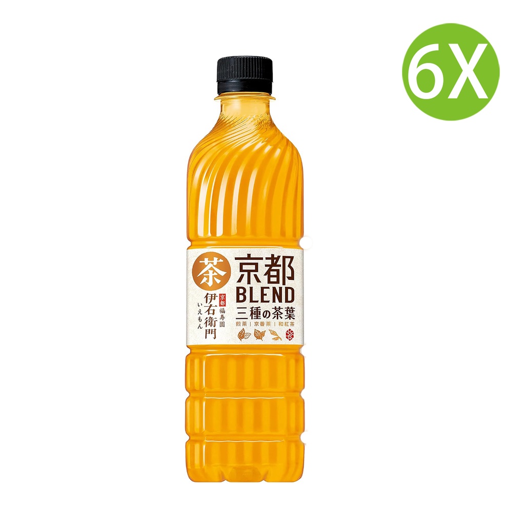 6X 日本製 伊右衛門 京都焙煎茶 (混合三種茶葉) (600ml x 6) [FEKBM]