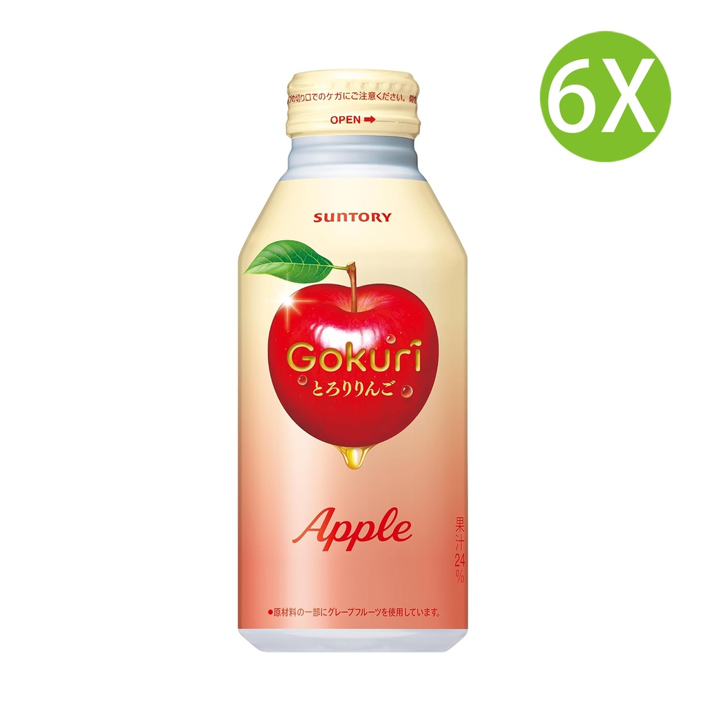 6X 日本製 三得利 Gokuri 蘋果汁飲品 (400g x 6) [FGR4C] (包裝隨機) [最佳日期 2024/07/31]
