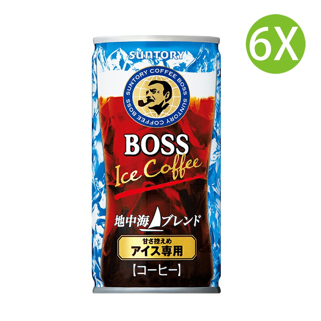 6X 日本製 Suntory BOSS 地中海混合風味咖啡 (185ml x 6) [FBMBJ] (包裝隨機)