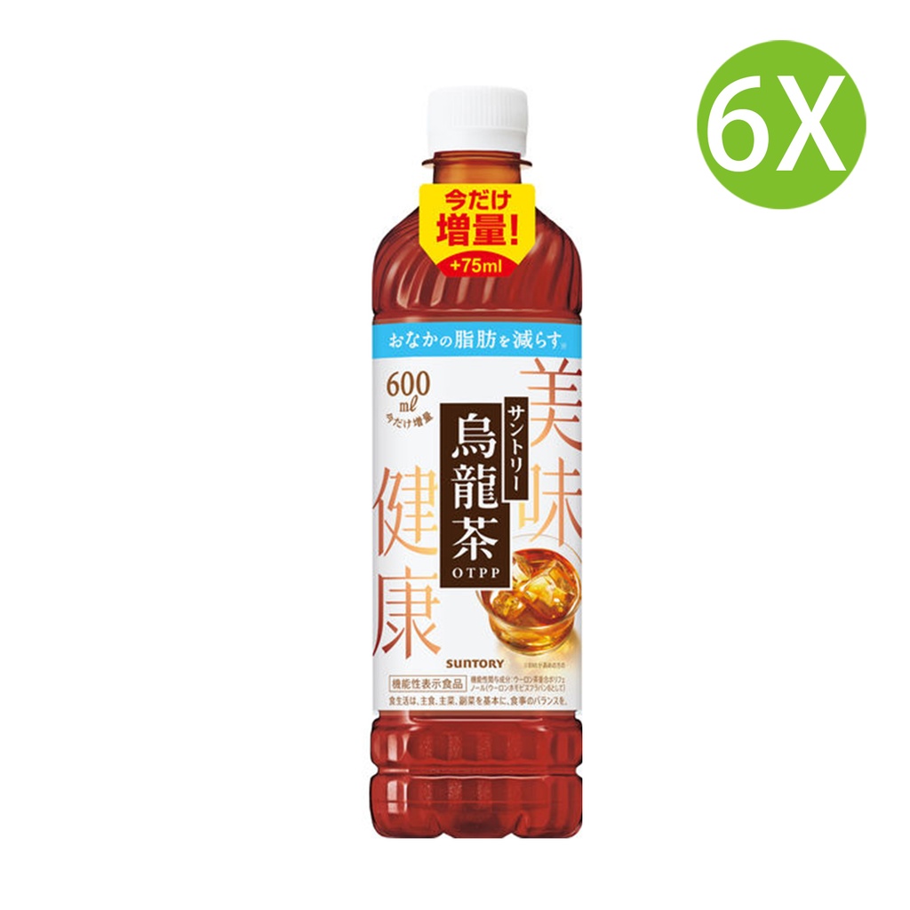 6X 日本製 三得利烏龍茶 [増量限定] (600ml x 6) [FUP6X] (包裝隨機)