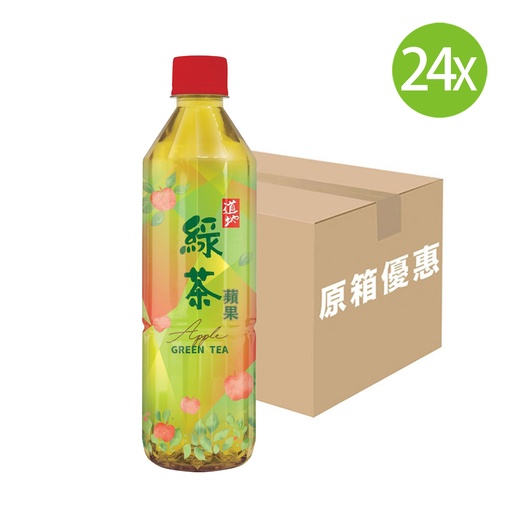 [DKc426] 【原箱24支】道地 蘋果綠茶 膠樽裝 500mlx24