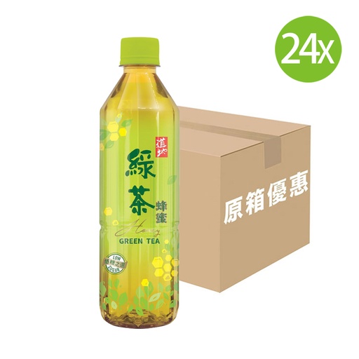 [DKc428] 【原箱24支】道地 蜂蜜綠茶 膠樽裝 500mlx24