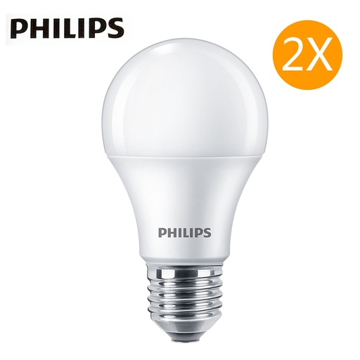 [LightBulb06] 2X 飛利浦 7W (50W) [2件裝] 暖白光 LED燈膽燈泡E27螺頭3000K 節能燈泡
