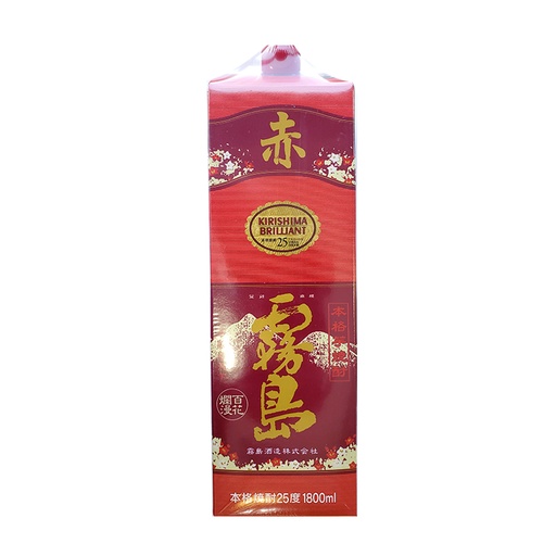 [Vino65] 日本製 燒酒 赤霧島 本格芋燒酎 實惠紙盒德用裝 1.8L