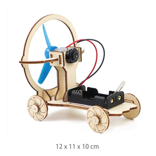 [ToyInfant15] 風力馬達小車 STEM 木製手工DIY玩具 創意教學玩具