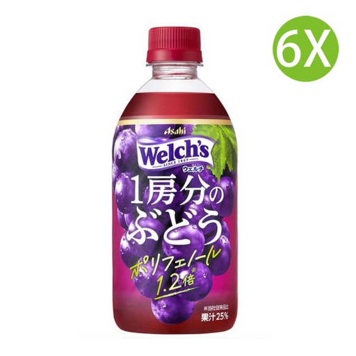 [DKa36] 6X 日本製 Welch 威路氏葡萄汁 提子汁 (470ml x 6) 非碳酸 [2E1TF]