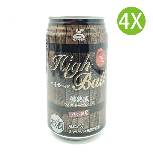 [BE55] 4X 神戸居留地 威士忌 HighBall #日本燒酒 #燒酎 (350ml x 4) (啡罐) [1038360] (包裝隨機)