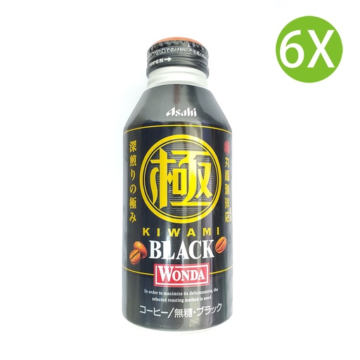 [DKa59] 6X Wonda Coffee 極深煎無糖黑咖啡 樽裝(400g x 6) [2CHP0] #Asahi Wonda Coffee (包裝隨機)