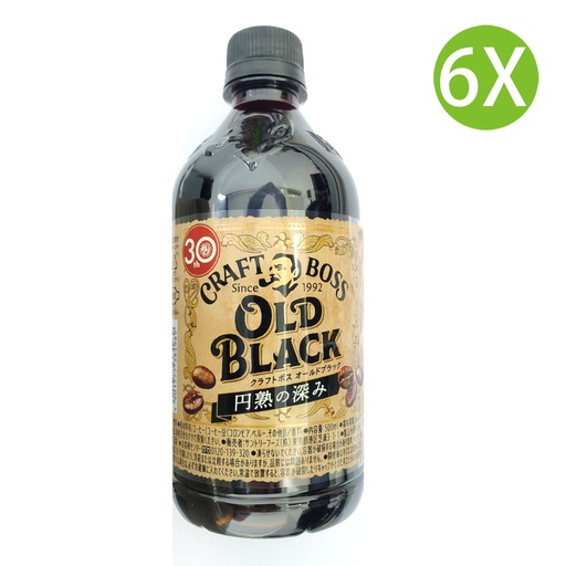 [DKb39x6] 6X 日本製 Suntory CRAFT BOSS Old Black 手工無糖黑咖啡 (500ml x 6) 黑 [FBBM7]