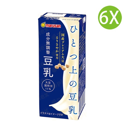 [DKb43x6] 6X 日本豆漿 優級成份無調整豆乳 豆奶 (200ml x 6) 藍箱 [64371]