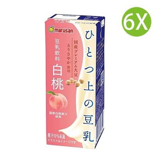 [DKb45x6] 6X 日本豆漿 優級 白桃味豆奶 豆乳 (200ml x 6) 粉紅箱 [64375] [最佳日期 2024/03/24]