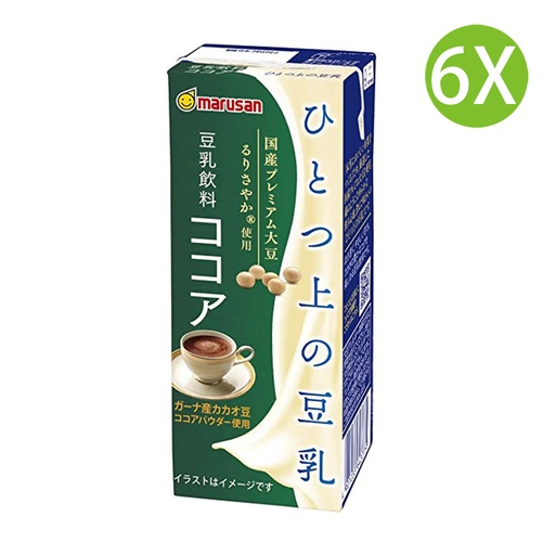 [DKb47x6] 6X 日本豆漿 優級 可可味豆奶 豆乳 (200ml x 6) 綠箱 [64377]