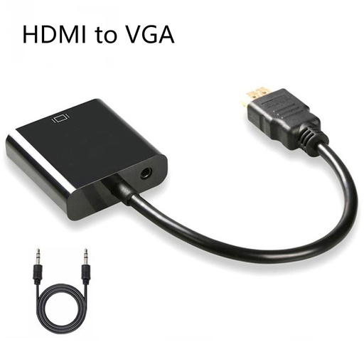 [Comp027] HDMI 轉 VGA線帶音頻高清1080p轉換器 HDMI TO VGA 配備 3.5mm音訊接口 筆記本機頂盒轉換器 顯示器投屏線
