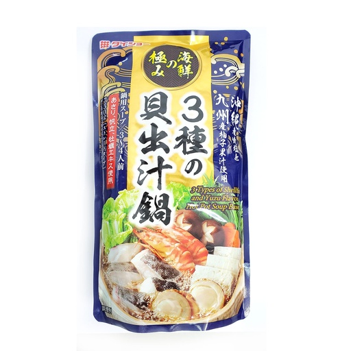 [SauceA01] 日本製 沖繩烤鹽和九州柚子汁加3種海鮮貝類火鍋湯底 750g [59109]