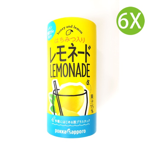 [DKb74x6] 6X 日本製 POKKA SAPPORO 蜂蜜檸檬水 (195ml x 6) [JP48]