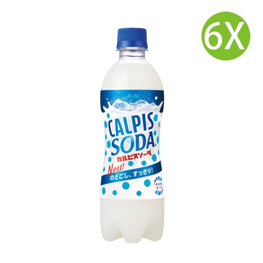 [DKc034x6] 6X 日本製 Asahi Calpis (乳酸味) 梳打 蘇打飲品 (500ml x 6) #相似有氣益力多 [2E1TY] [最佳食用2024/05/15]