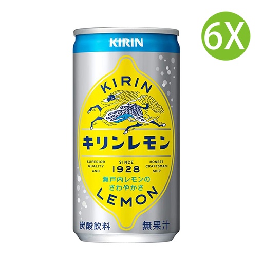 [DKc021x6] 6X 日本製 Kirin 檸檬炭酸水 微糖 有汽/梳打水 (190ml x 6) [GK483] [包裝隨機]